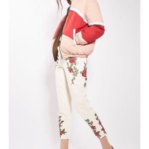 Floral Moto Mom Jeans